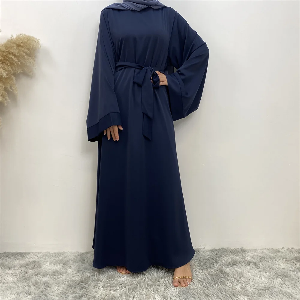 Hot Sell Popular Simple Nida Abaya Long Dress Pure Color A-line Loose Sleeves Dresses Dubai UK Modest Elegant Dress Hot Sell Popular Simple Nida Abaya Long Dress Pure Color A-line Loose Sleeves Dresses Dubai UK Modest Elegant Dress