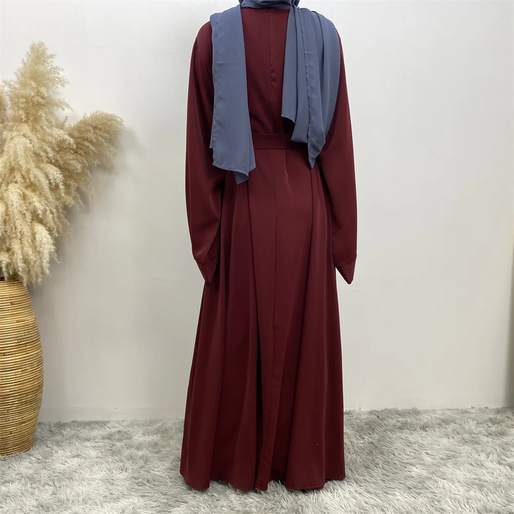 Hot Sell Popular Simple Nida Abaya Long Dress Pure Color A-line Loose Sleeves Dresses Dubai UK Modest Elegant Dress Hot Sell Popular Simple Nida Abaya Long Dress Pure Color A-line Loose Sleeves Dresses Dubai UK Modest Elegant Dress