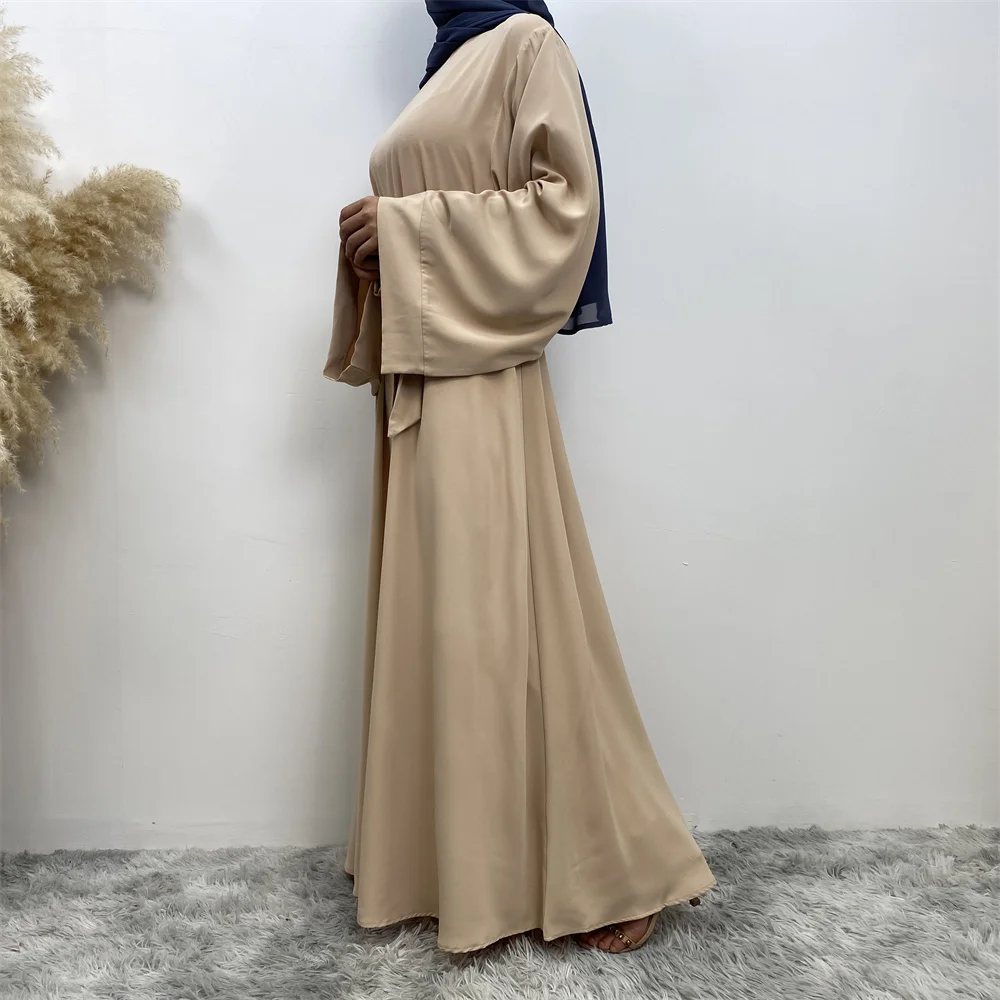 Hot Sell Popular Simple Nida Abaya Long Dress Pure Color A-line Loose Sleeves Dresses Dubai UK Modest Elegant Dress Hot Sell Popular Simple Nida Abaya Long Dress Pure Color A-line Loose Sleeves Dresses Dubai UK Modest Elegant Dress