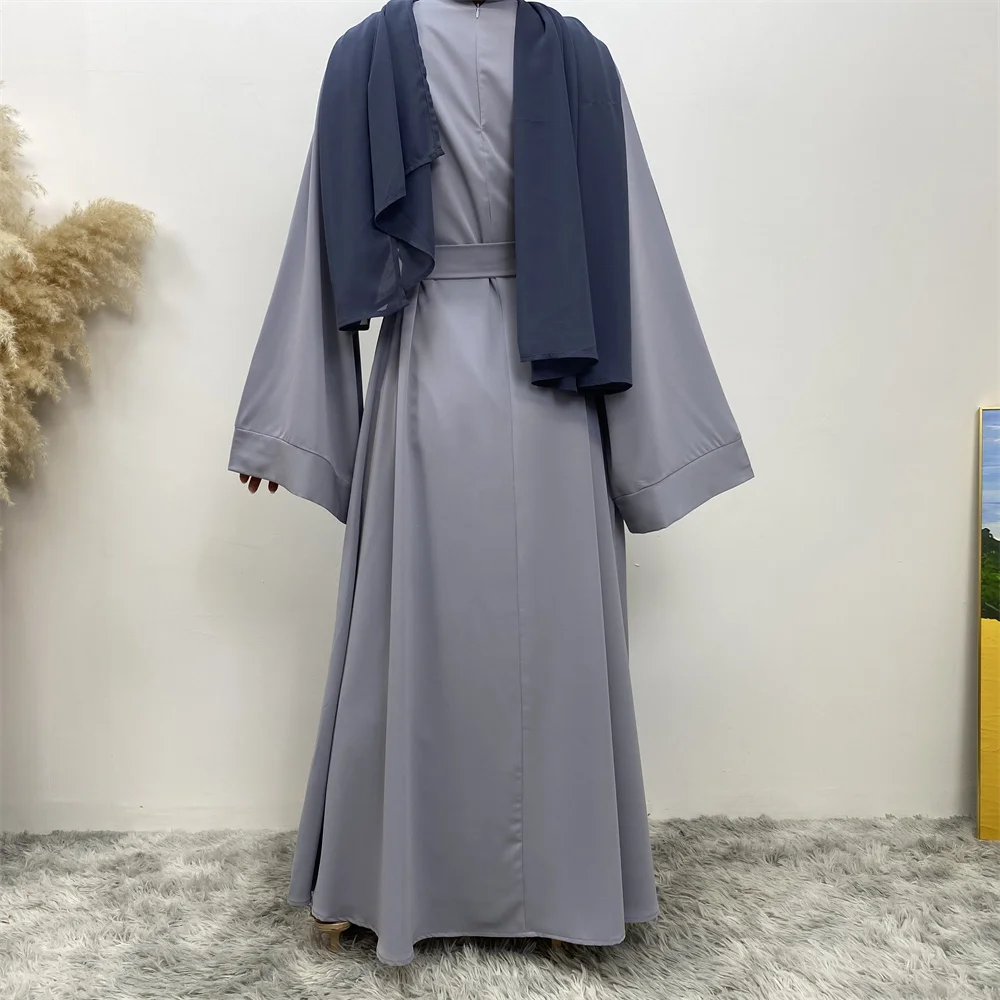 Hot Sell Popular Simple Nida Abaya Long Dress Pure Color A-line Loose Sleeves Dresses Dubai UK Modest Elegant Dress Hot Sell Popular Simple Nida Abaya Long Dress Pure Color A-line Loose Sleeves Dresses Dubai UK Modest Elegant Dress