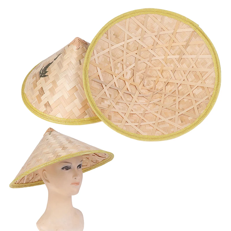 Handwoven Chinese Fisherman Hat Rice Farmer Hat for Men Women Party Headgear Handwoven Chinese Fisherman Hat Rice Farmer Hat for Men Women Party Headgear