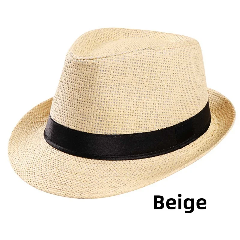 Summer Womens Men Outdoor Sunhat Bucket Straw Hat Retro Cowboy Jazz Hat Fishierman Panama Cap Travel Unisex Beach Foldable Hat