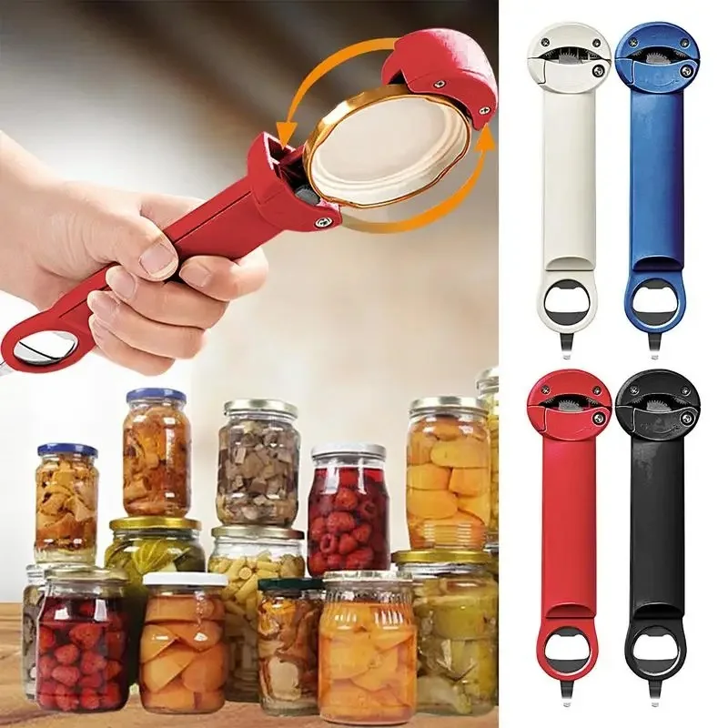 Multi-Function Bottle Opener Retractable Glass Jars Beer Cap Opener Magnetic Suction Stainless Steel Labor-Saving Kitchen Tools