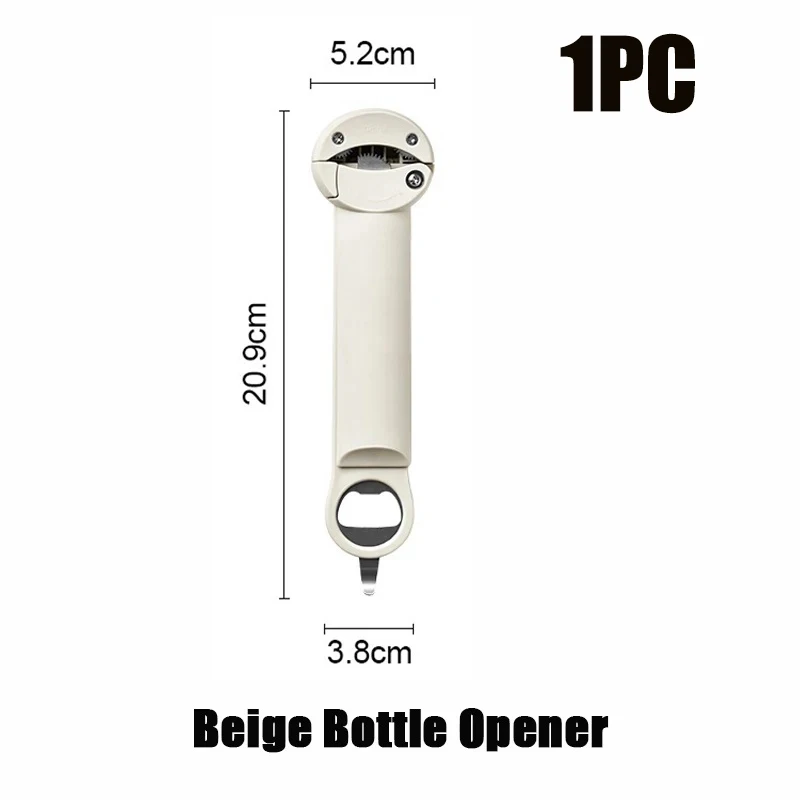 Multi-Function Bottle Opener Retractable Glass Jars Beer Cap Opener Magnetic Suction Stainless Steel Labor-Saving Kitchen Tools