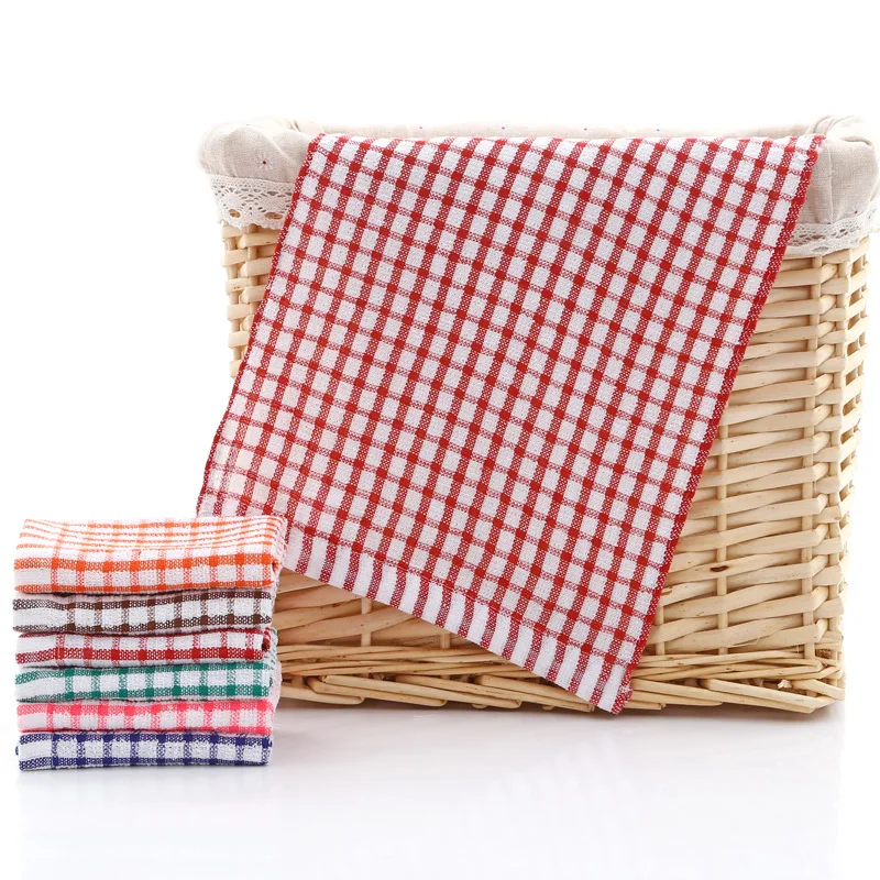 6Pcs Cotton Kitchen Tea Towels Absorbent Lint Free Catering Restaurant Cloth Dish Towels Cleaning Cloth Kitchen Cleaning Towel