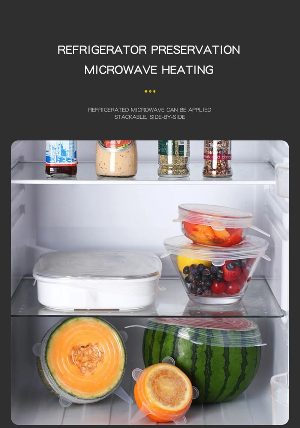 6 Pcs Silicone Cover Stretch Lids for Kitchen Microwave Food Covers Bowl Caps Elastic Silicone Lid Cap Universal Adaptable Lids 6 Pcs Silicone Cover Stretch Lids for Kitchen Microwave Food Covers Bowl Caps Elastic Silicone Lid Cap Universal Adaptable Lids