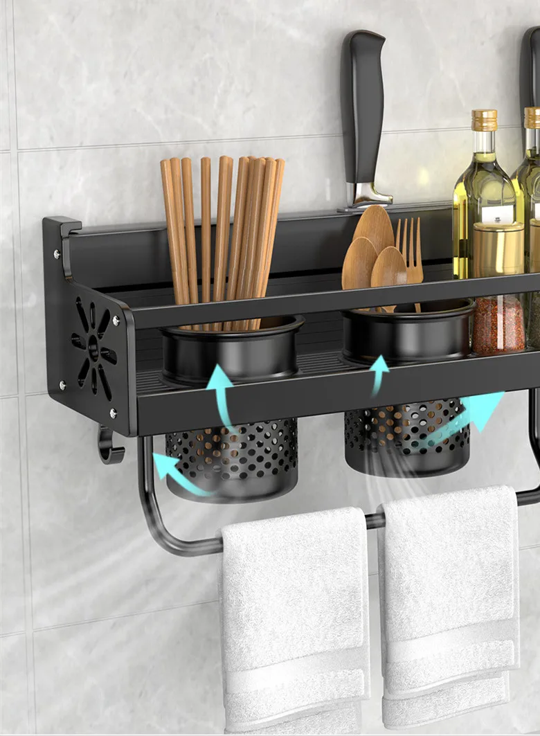 Kitchen Organizer Shelf Wall-mounted Spice Storage Rack Kitchen Knife Holder Wall Seasoning Chopstick Spoon Shovel Storage Sheif Kitchen Organizer Shelf Wall-mounted Spice Storage Rack Kitchen Knife Holder Wall Seasoning Chopstick Spoon Shovel Storage Sheif