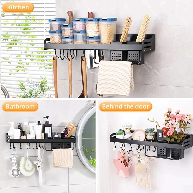 Kitchen Organizer Shelf Wall-mounted Spice Storage Rack Kitchen Knife Holder Wall Seasoning Chopstick Spoon Shovel Storage Sheif Kitchen Organizer Shelf Wall-mounted Spice Storage Rack Kitchen Knife Holder Wall Seasoning Chopstick Spoon Shovel Storage Sheif