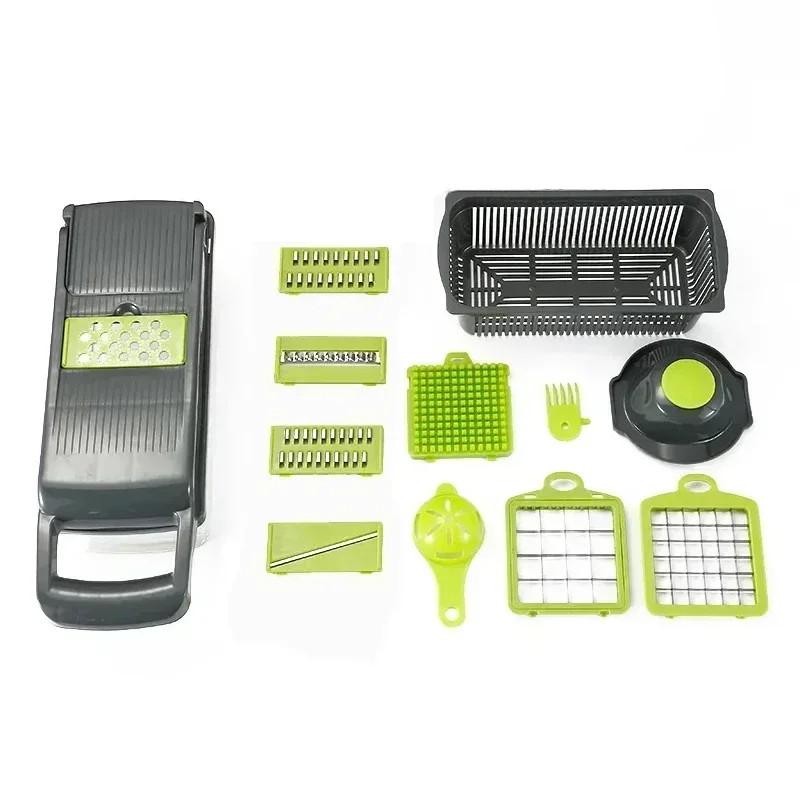 Hot 14/16 in 1 Multifunctional Vegetable Chopper Slicer Shredder with Basket Fruit Slicer Potato Shredder Carrot Grind Gadgets