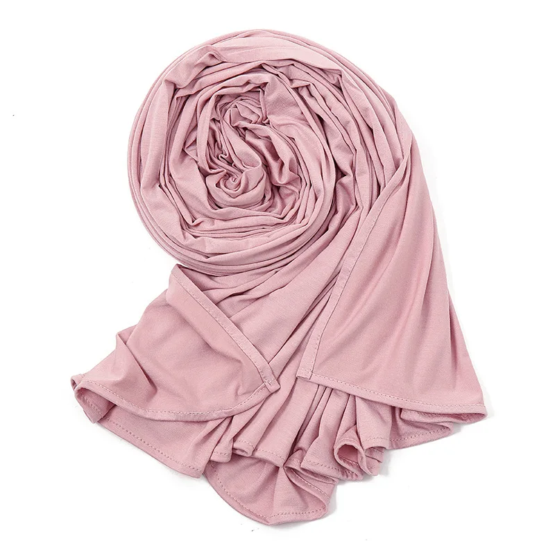 Easy To Wear Jersey Hijab Scarf Solid Color Modal Slit Instant Hijab Thin Breathable Soft Sunscreen Pullover Head Wrap For Women