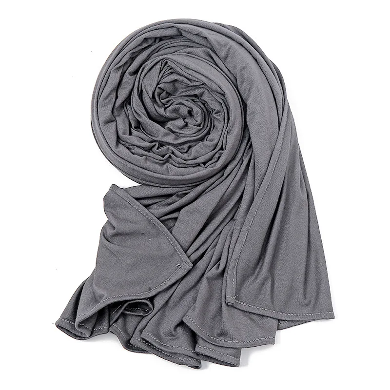 Easy To Wear Jersey Hijab Scarf Solid Color Modal Slit Instant Hijab Thin Breathable Soft Sunscreen Pullover Head Wrap For Women