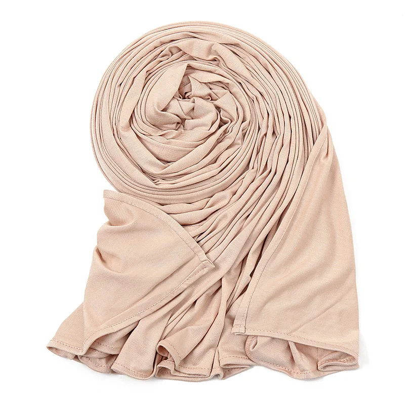 Easy To Wear Jersey Hijab Scarf Solid Color Modal Slit Instant Hijab Thin Breathable Soft Sunscreen Pullover Head Wrap For Women