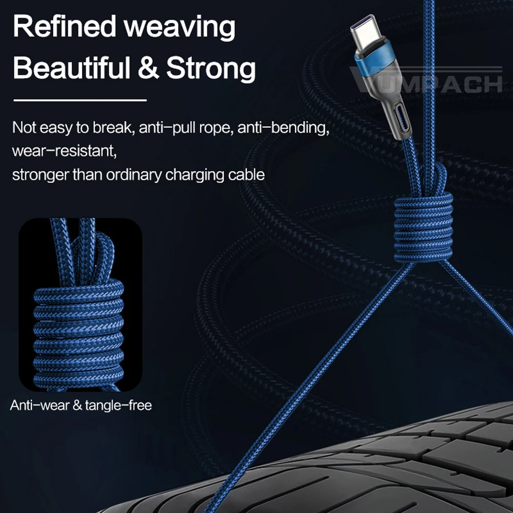 5A USB Type C Cable Wire For Samsung S10 S20 Xiaomi mi 11 Mobile Phone Fast Charging USB C Cable Type-C Charger  huawei Cables