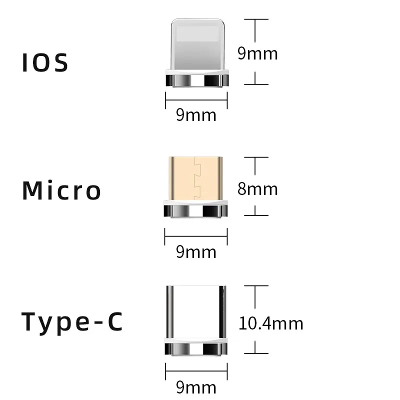 5PCS 7PIN Magnetic Cable Plug Round Fast Charging Adapter Tips for IPhone Samsung Huawei Xiaomi Red Mi OPPO Magnet Charger Plugs