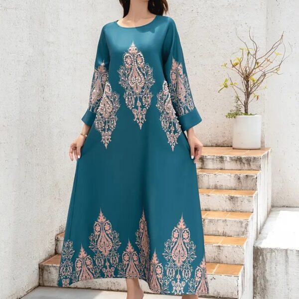 Ladies Middle East Abaya Abaya - Flower Printed Long Robe