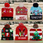 LED Christmas Hat Sweater Knitted Beanie Christmas Light Up Knitted Hat Christmas Gift  Kids Xmas New Year Decorations - Image 10