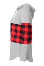 Best selling check stitching hooded sweater - Image 2