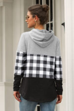 Best selling check stitching hooded sweater - Image 7