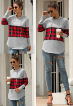 Best selling check stitching hooded sweater - Image 10