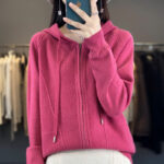 Hoodie Knitted Zipper Thickening Coat - Image 7