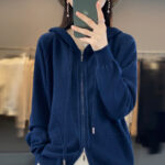 Hoodie Knitted Zipper Thickening Coat - Image 10