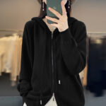 Hoodie Knitted Zipper Thickening Coat - Image 6