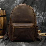 Premium Vintage Leather Backpack – Waterproof, Multi-Pocket, Laptop-Friendly Travel & Work Bag - Image 3