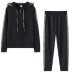 Zipper Hoodie And Trousers Women's Suit - Image 2