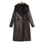 Winter Jacket With Belt Fashion Double Breasted Lapel Windbreaker Women's Long Trench Coat Mid-length Overcoat Clothing - Image 10