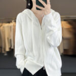Hoodie Knitted Zipper Thickening Coat - Image 2