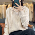 Hoodie Knitted Zipper Thickening Coat - Image 9