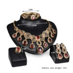 Set Jewelry Fashion Gems Necklace And Earrings Alloy Jewelry - Image 2