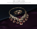Set Jewelry Fashion Gems Necklace And Earrings Alloy Jewelry - Image 4