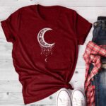Sun Moon Women Tshirt O-neck T Shirt Women Cotton Printed Camiseta Mujer Short Sleeve Tshirt - Image 2