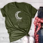 Sun Moon Women Tshirt O-neck T Shirt Women Cotton Printed Camiseta Mujer Short Sleeve Tshirt - Image 5