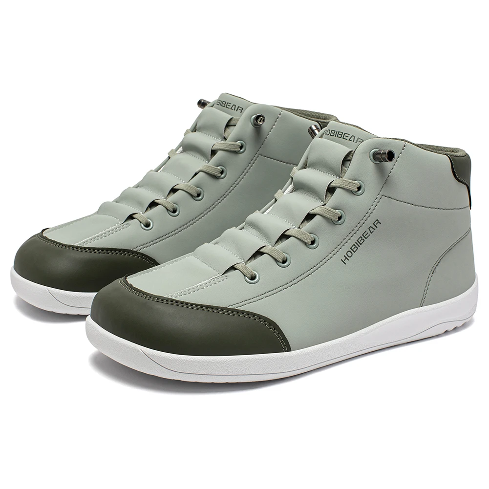 HOBIBEAR Mid Top Barefoot Shoes Mens Womens Wide Toe Ankle Boots Outdoor Non-Slip Artificial Leather Shoes