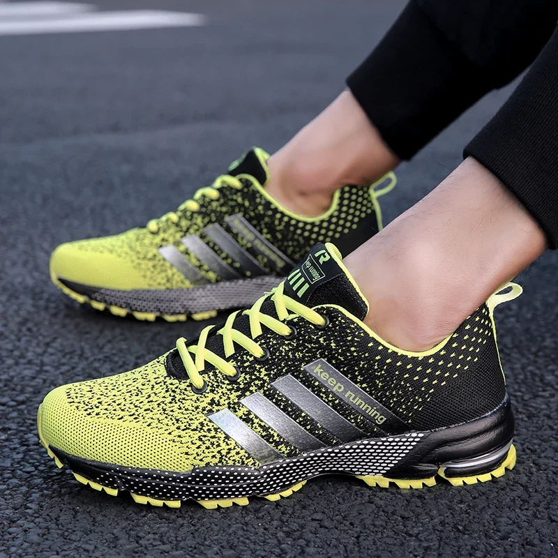 New men's and women's flying mesh surface spring summer breathable casual sports shoes flat vulcanized couple running big size48