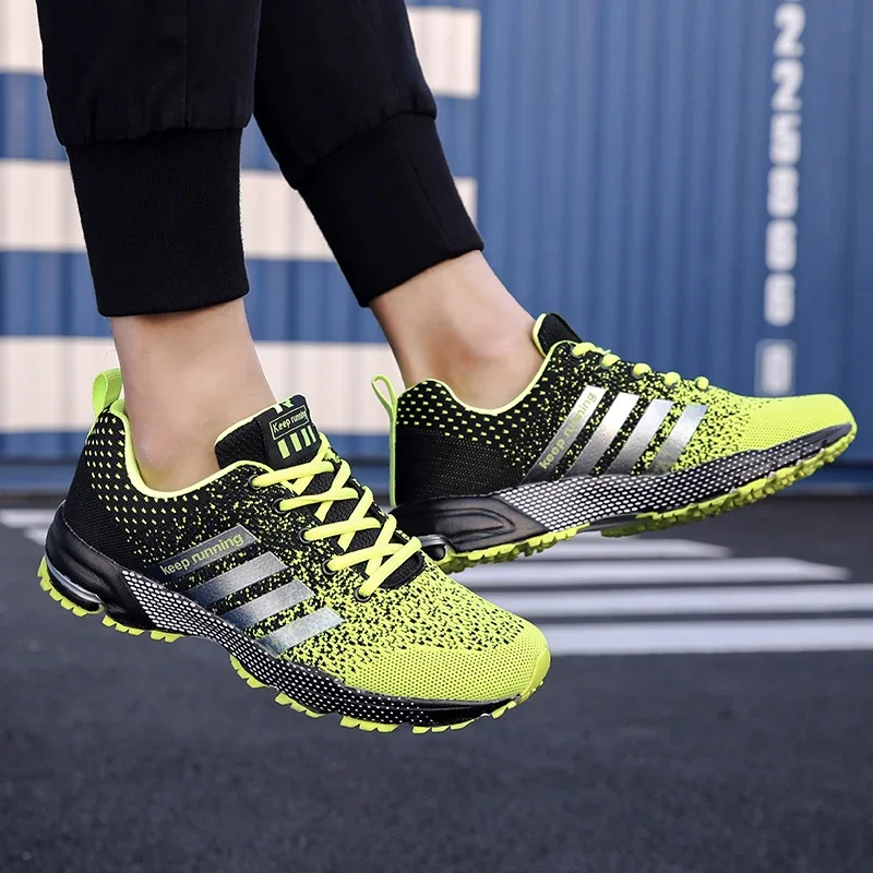 New men's and women's flying mesh surface spring summer breathable casual sports shoes flat vulcanized couple running big size48