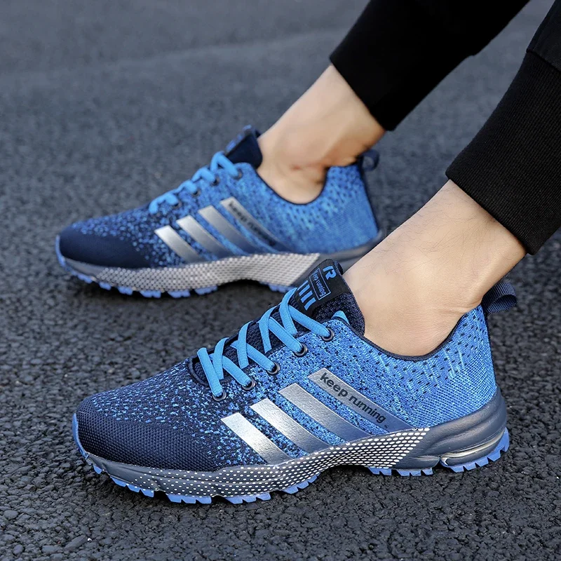 New men's and women's flying mesh surface spring summer breathable casual sports shoes flat vulcanized couple running big size48