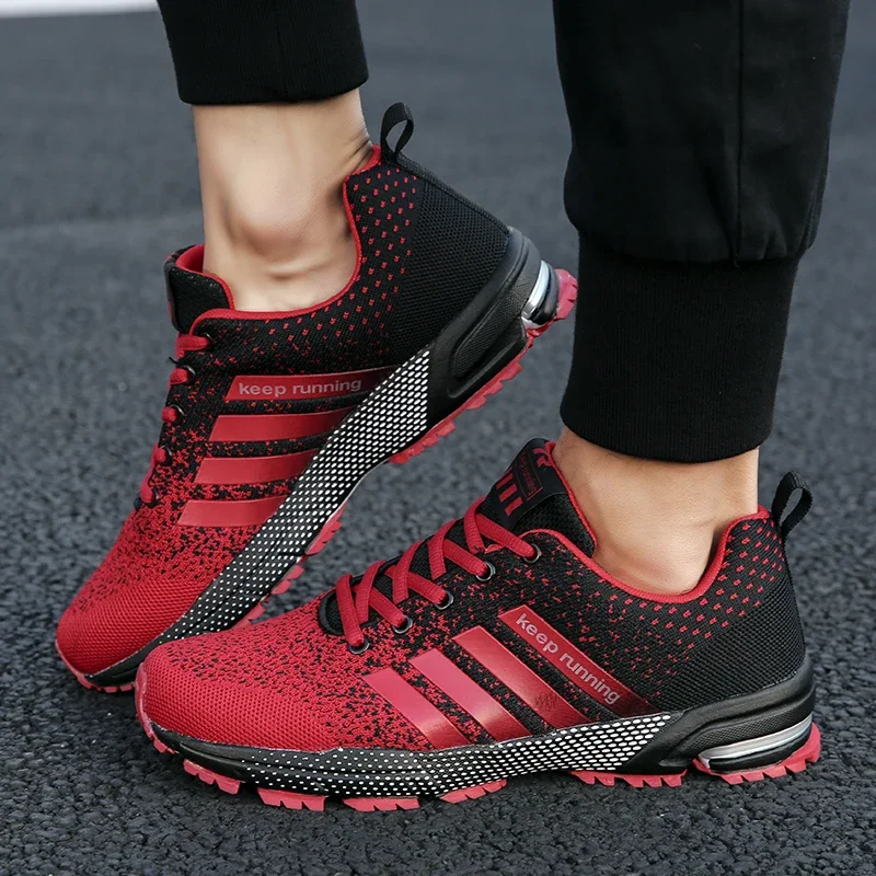New men's and women's flying mesh surface spring summer breathable casual sports shoes flat vulcanized couple running big size48
