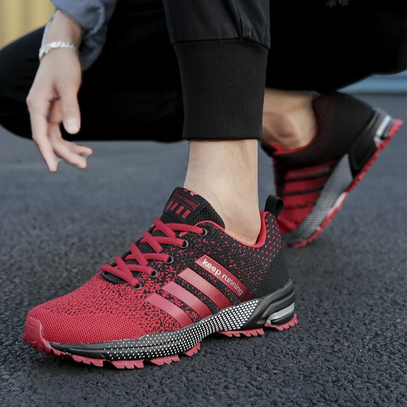 New men's and women's flying mesh surface spring summer breathable casual sports shoes flat vulcanized couple running big size48