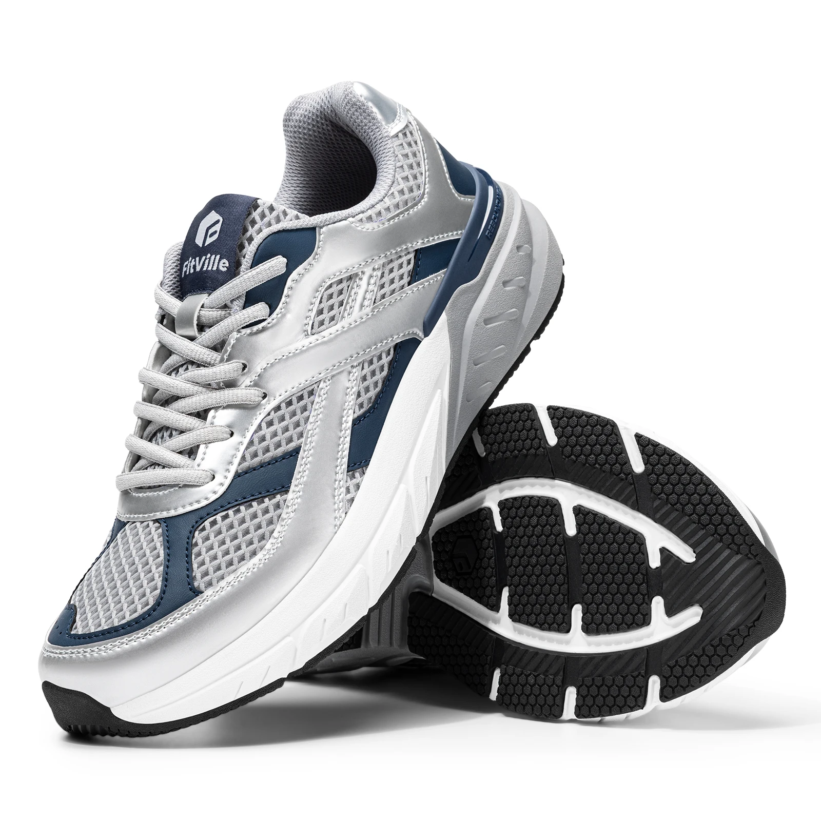 Fittington Extra Wide Men's Walking Shoes Wide Width Comfort Sneakers Non Slip Trainers With Arch Support For Flat Feet Plantar