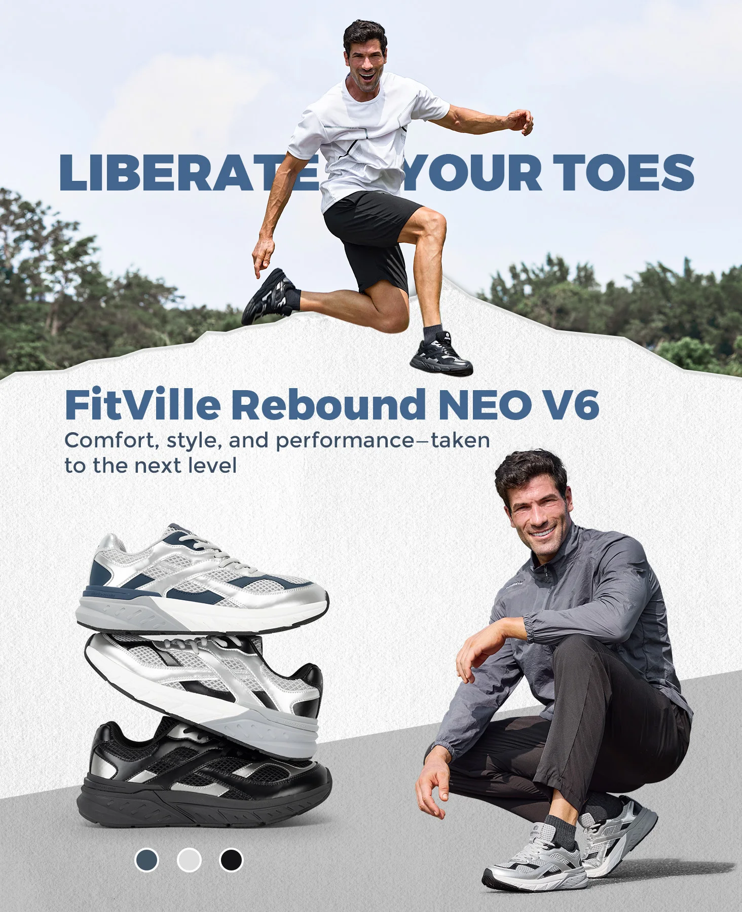 Fittington Extra Wide Men's Walking Shoes Wide Width Comfort Sneakers Non Slip Trainers With Arch Support For Flat Feet Plantar