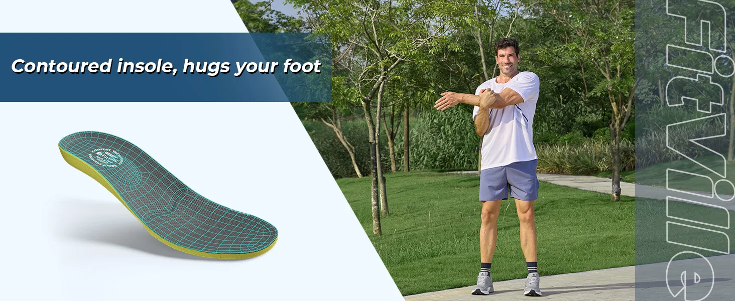 Fittington Extra Wide Men's Walking Shoes Wide Width Comfort Sneakers Non Slip Trainers With Arch Support For Flat Feet Plantar