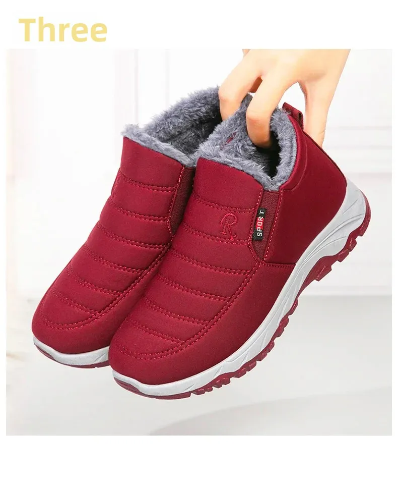 Thickened Fleece Winter Snow Boots Men's Casual Short Boot Warm Lycra Non-Slip PVC Bottom Shoes for Adult Men in Winter