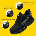 Rotary button new safety shoes for men, anti-impact and anti-piercing work shoes, fashionable men's sports shoes, and safety pro - Image 3