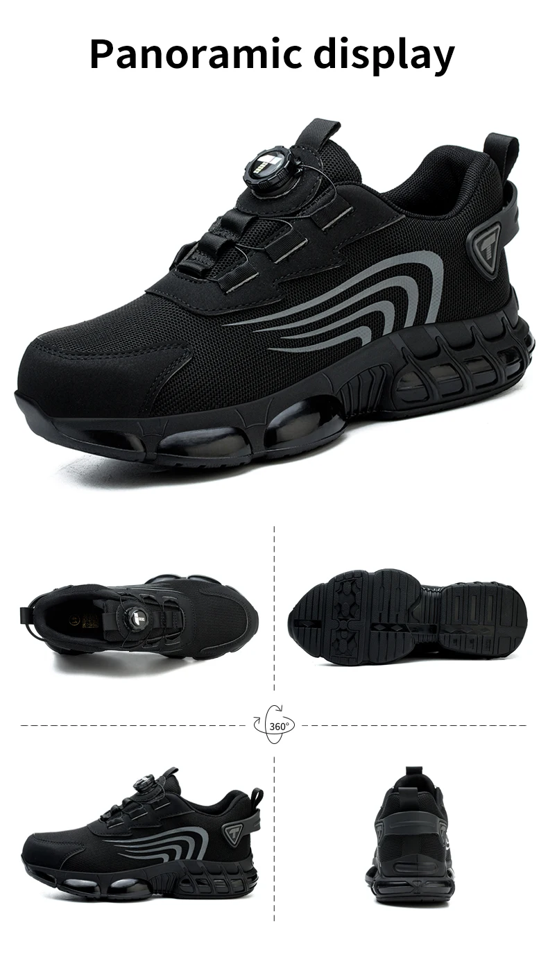 Rotary button new safety shoes for men, anti-impact and anti-piercing work shoes, fashionable men's sports shoes, and safety pro Rotary button new safety shoes for men, anti-impact and anti-piercing work shoes, fashionable men's sports shoes, and safety pro
