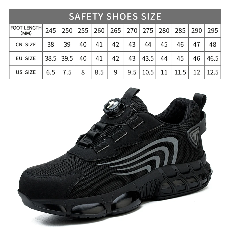 Rotary button new safety shoes for men, anti-impact and anti-piercing work shoes, fashionable men's sports shoes, and safety pro Rotary button new safety shoes for men, anti-impact and anti-piercing work shoes, fashionable men's sports shoes, and safety pro