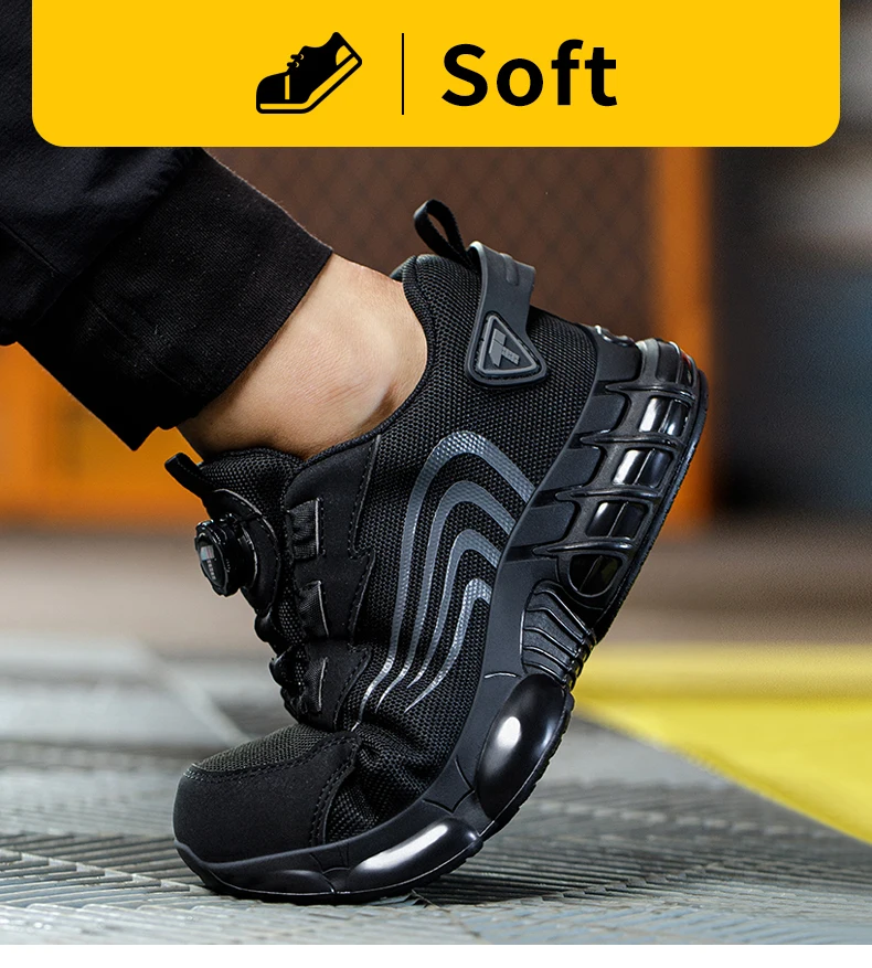 Rotary button new safety shoes for men, anti-impact and anti-piercing work shoes, fashionable men's sports shoes, and safety pro Rotary button new safety shoes for men, anti-impact and anti-piercing work shoes, fashionable men's sports shoes, and safety pro