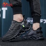 YRZL Men Sports Running Black Jogging Shoes Casual Sneakers Outdoor Breathable Mesh Women Light Shock-absorption Black Tennis - Image 6